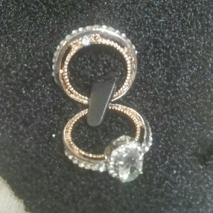 2tone (goldtone and silvertone) cz ring set